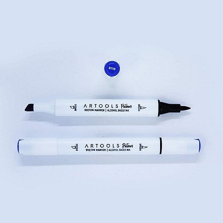 Caneta Marcador à Base de Álcool Sketch Ponta Dupla Pictom Artools - B118 (Azul)