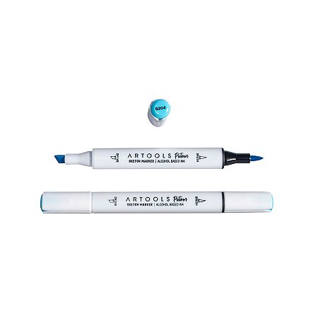 Caneta Marcador à Base de Álcool Sketch Ponta Dupla Pictom Artools - B204 (Azul)