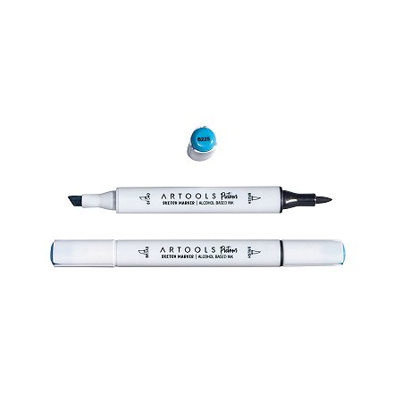 Caneta Marcador à Base de Álcool Sketch Ponta Dupla Pictom Artools - B225 (Azul)