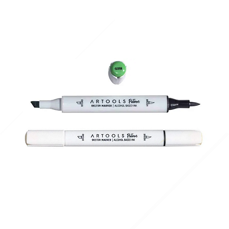 Caneta Marcador à Base de Álcool Sketch Ponta Dupla Pictom Artools - G318 (Verde)