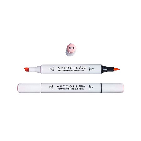 Caneta Marcador à Base de Álcool Sketch Ponta Dupla Pictom Artools - R302 (Vermelho)