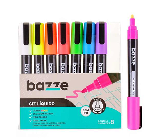 Giz Líquido - Bazze - Neon - 8 Cores - 4mm
