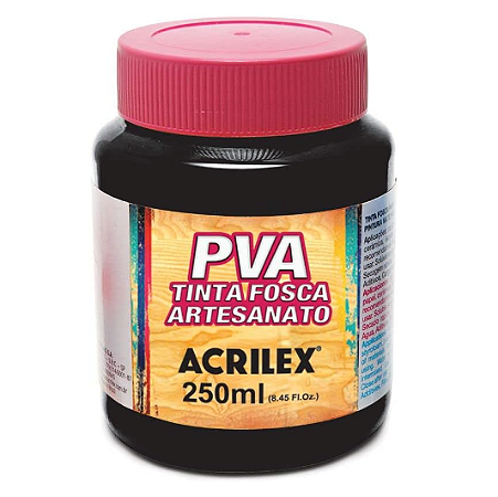 Tinta PVA Fosca Acrilex 250ml - Preto