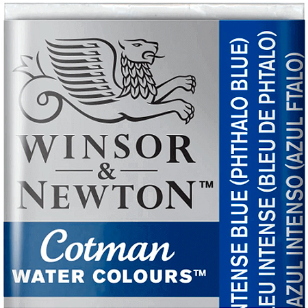 Tinta Aquarela em Pastilha Cotman Winsor & Newton - Intense Blue (Phthalo Blue) (327)