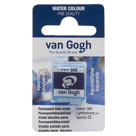 Aquarela em Pastilha Van Gogh - Permanent Blue Violet (568)
