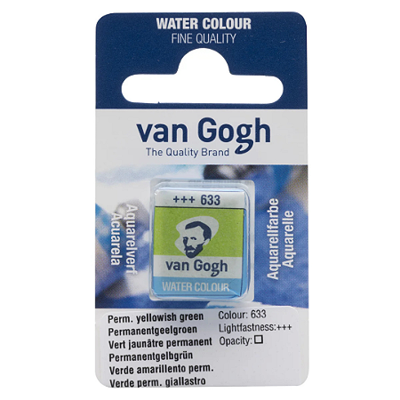 Aquarela em Pastilha Van Gogh - Permanent Yellowish Green (633)