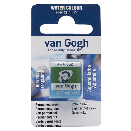 Aquarela em Pastilha Van Gogh - Permanent Green (662)