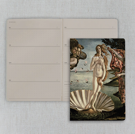 Planner Atemporal Pontilhado para 12 Meses Folk Books - O Nascimento de Venus