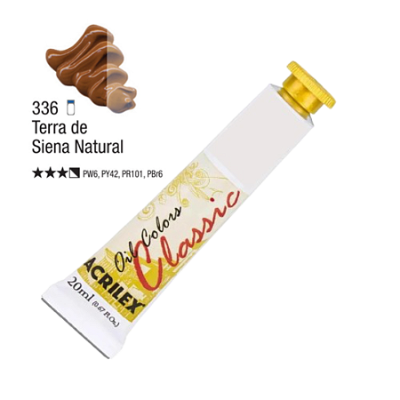 Tinta Óleo em Tubo Oil Colors Classic Acrilex 20mL - Terra de Siena Natural (336)