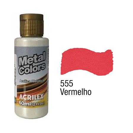 Tinta Acrílica Metal Colors Acrilex 60ml - Vermelho (555)