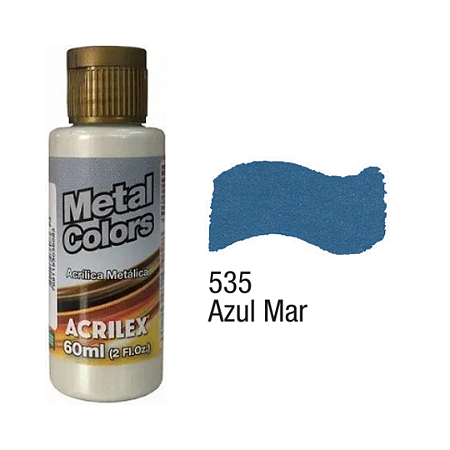 Tinta Acrílica Metal Colors Acrilex 60ml - Azul Mar (535)