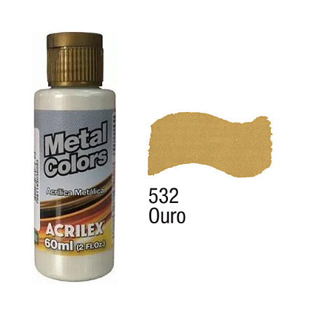 Tinta Acrílica Metal Colors Acrilex 60ml - Ouro (532)