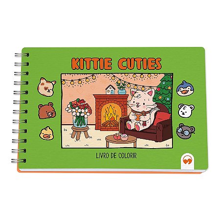 Livro com Ilustrações para Colorir com Capa Dura - Kittie Cuties