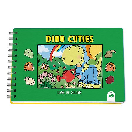 Livro com Ilustrações para Colorir com Capa Dura - Dino Cuties