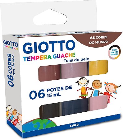 Tempera Guache Giotto 6 Potes de 15mL - Tons de Pele