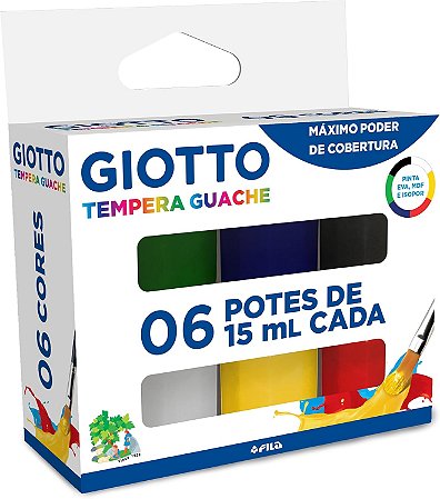 Tempera Guache Giotto 6 Potes de 15mL - Cores Básicas