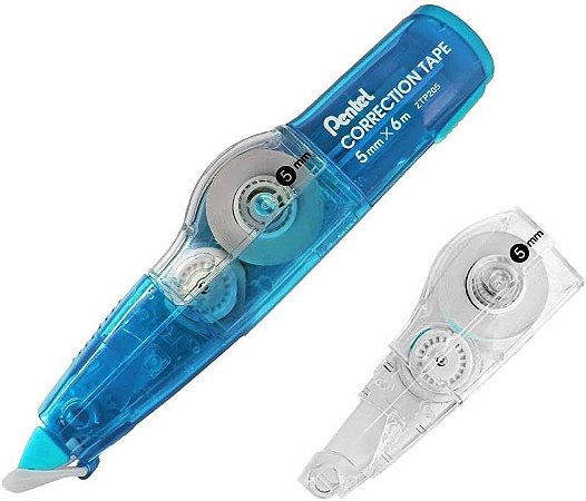 Fita Corretiva Pentel Azul + Refil
