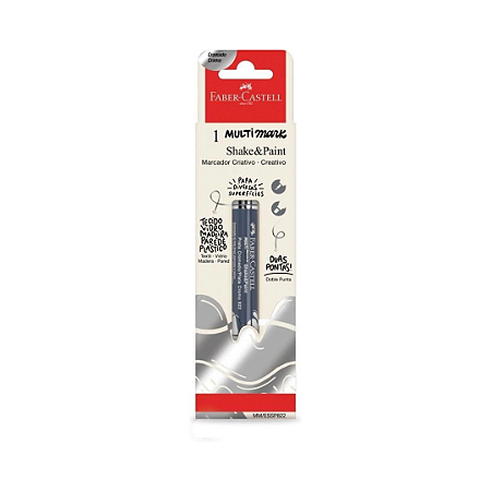 Marcador MultiMark Multisuperfície Faber-Castell - Prata Cromado
