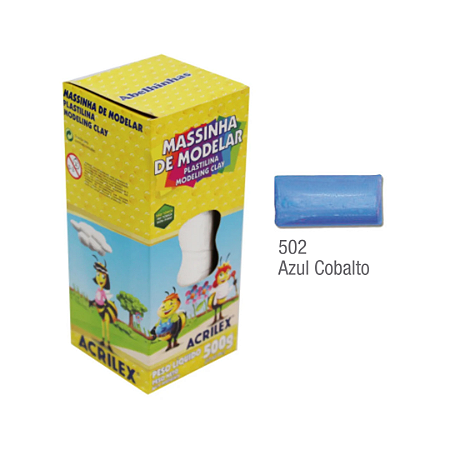Massa de Modelar Plastilina Acrilex 500g - Azul Cobalto (502)