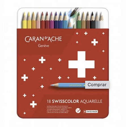 Estojo Lápis Aquarela Caran D’Ache Swisscolor - 18 Cores