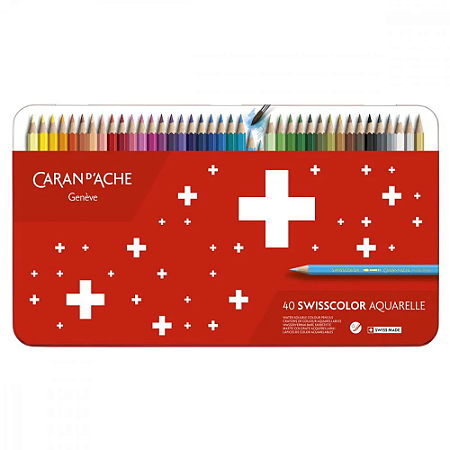 Lápis Aquarelável Swisscolor Caran D'Ache - 40 Cores