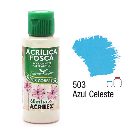 Tinta Acrílica Fosca Acrilex 60mL - Azul Celeste (503)