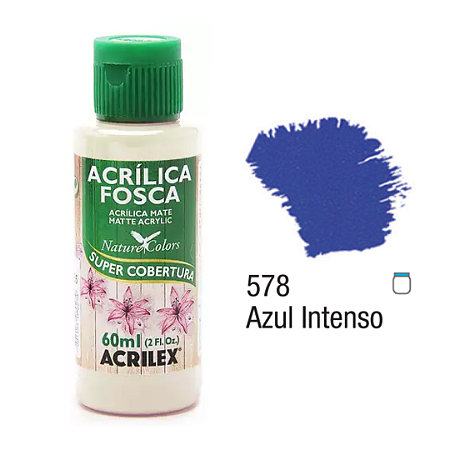 Tinta Acrílica Fosca Acrilex 60mL - Azul Intenso (578)