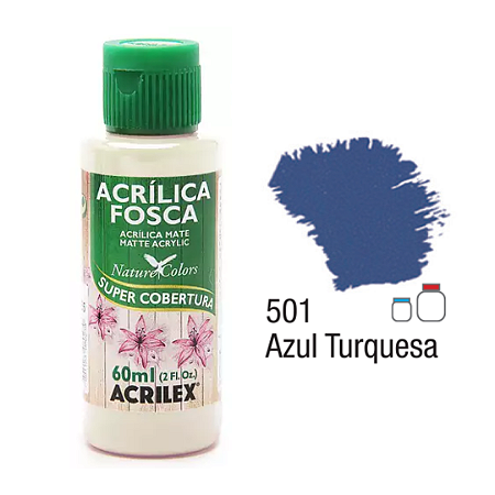 Tinta Acrílica Fosca Acrilex 60mL - Azul Turquesa (501)