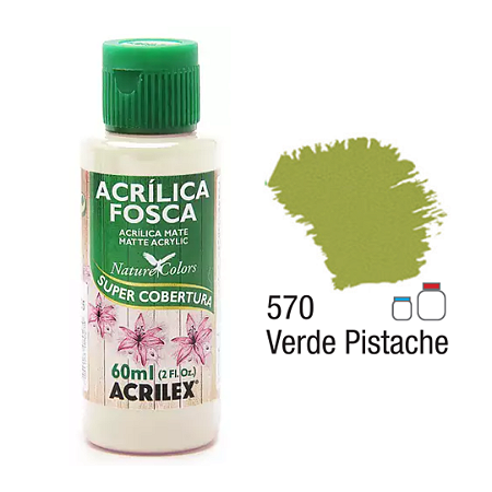 Tinta Acrílica Fosca Acrilex 60mL - Verde Pistache (570)