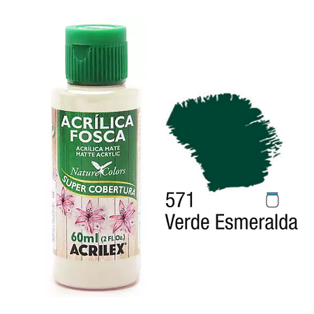 Tinta Acrílica Fosca Acrilex 60mL - Verde Esmeralda (571)