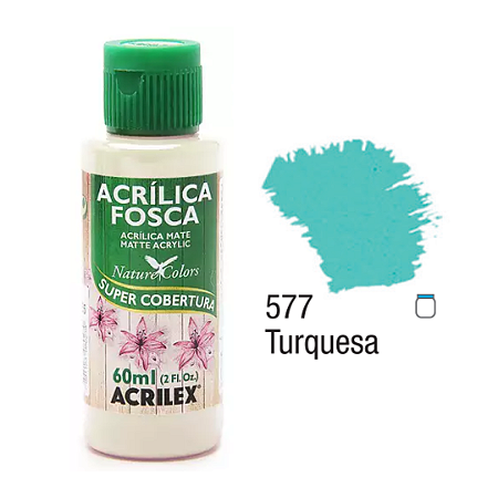 Tinta Acrílica Fosca Acrilex 60mL - Turquesa (577)