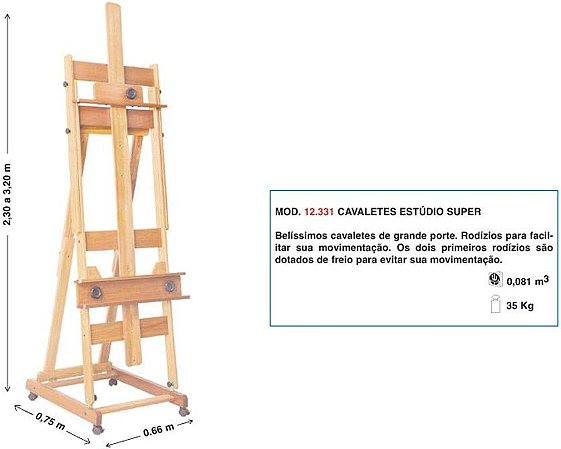 Cavalete Trident Estudio Super Suporta Telas de até 2,80 m de altura 12331