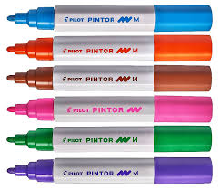Kit Caneta Marcador Pilot Pintor - 0.7mm EF Criativas Tinta Acrilica