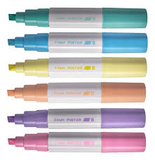 Kit 6x Caneta Marcador Pilot Pintor - 8.0mm B Pastel Tinta Acrilica