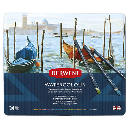 Estojo Lápis de Cor Aquarelável Watercolour Derwent - 24 Cores