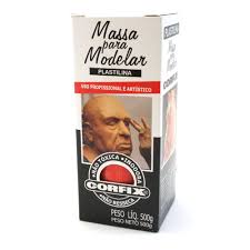 Massa Para Modelar Vermelho Fogo Plastilina 500g corfix