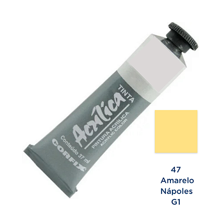 Tinta Acrilica Corfix 37mL G1 - Amarelo Nápoles (47)