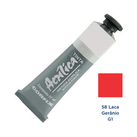 Tinta Acrilica Corfix 37mL G1 - Laca Gerânio (58)
