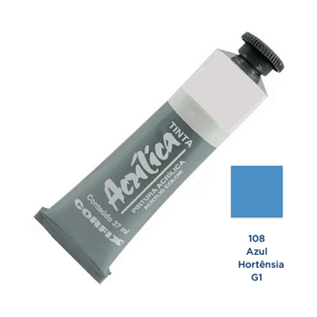Tinta Acrilica Corfix 37mL G1 - Azul Hortensia (108)
