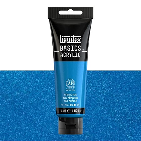 Tinta Acrílica Liquitex Basics 118ml Tom Metálico - Metalic Blue (341)
