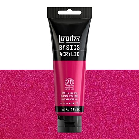 Tinta Acrílica Liquitex Basics 118ml Tom Metálico - Metalic Magenta (342)