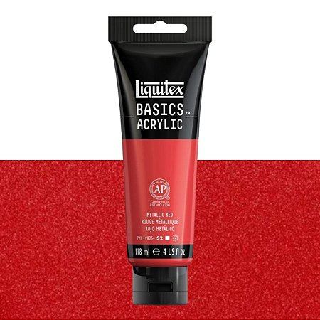 Tinta Acrílica Liquitex Basics 118ml Tom Metálico - Metalic Red (345)
