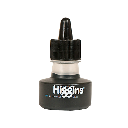 Tinta Pigmentada para Desenho e Caligrafia Higgins 29,6ml - Black No Waterproof (Preto)