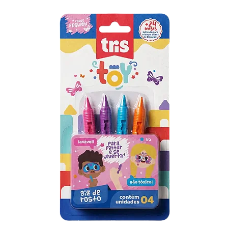 Giz de Rosto Toy Tris - Cores Fashion (4 Cores)