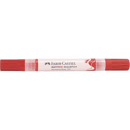 Marcador Multisuperfície MultiMark Ponta dupla 1,0mm e 3,0mm Faber-Castell - Vermelho