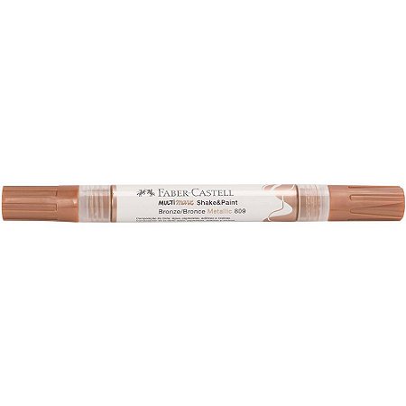 Marcador Multisuperfície MultiMark Ponta dupla 1,0mm e 3,0mm Faber-Castell - Bronze Metálico