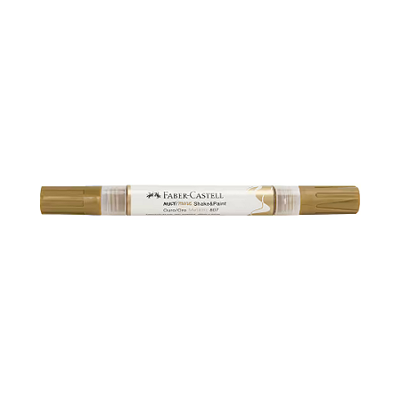 Marcador Multisuperfície MultiMark Ponta dupla 1,0mm e 3,0mm Faber-Castell - Ouro Metálico