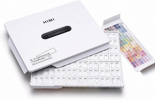 Tinta Guache Himi 112 Cores 12ml Estojo Branco