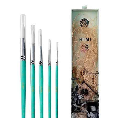 Kit de Pincéis Verde Himi para Guache - 5 Unidades