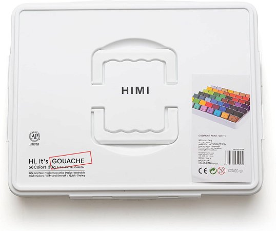 TINTA GUACHE HIMI 56 CORES 30ML ESTOJO BRANCO TST50 Marca: HIMI
